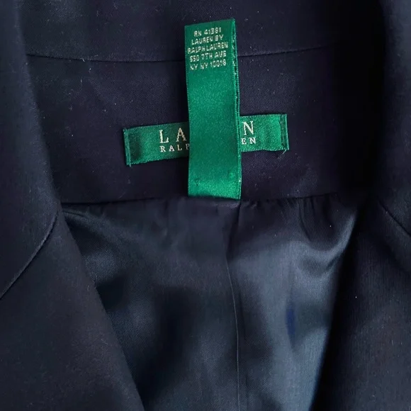 VTG LRL Ralph Lauren Womens Blazer Navy Crest & Crown Cotton Jacket Sz 12 Y2K - Picture 10 of 12